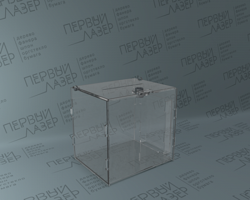 Бокс из акрила с замком и буклетницой