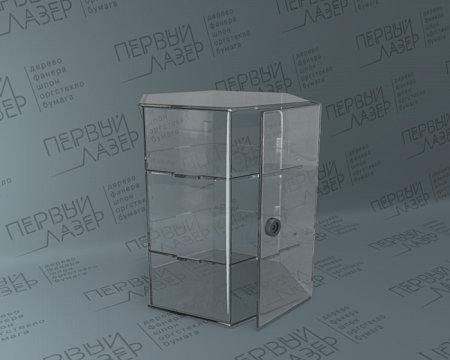Бокс из акрила (6-граней) с замком