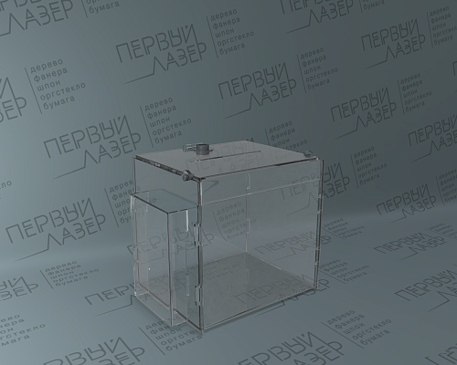 Бокс из акрила с замком и буклетницой